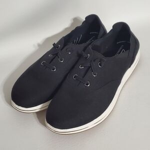NWT Clarks Cloudsteppers Washable Black Canvas Womens Shoes Size 8